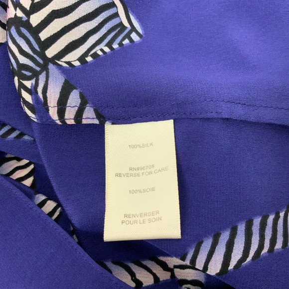 Rebecca Taylor Bow Print Ruffle Silk Tank Top  Sz 4 - Picture 7 of 16